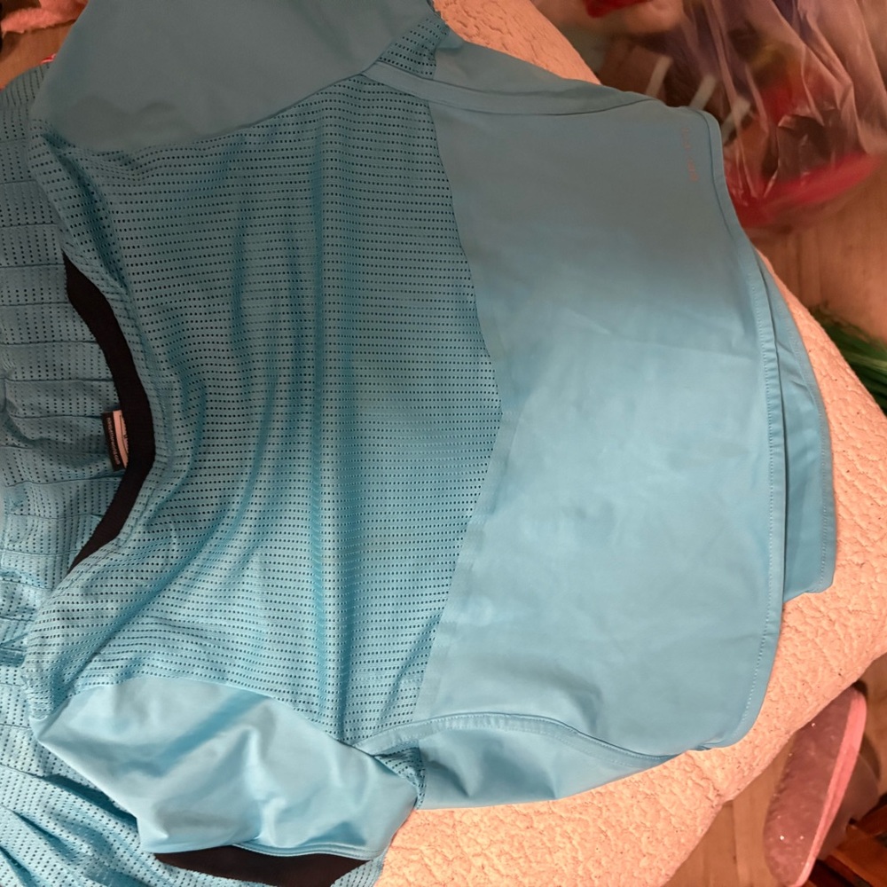Nike tennis top and matching pleated skirt aqua and black